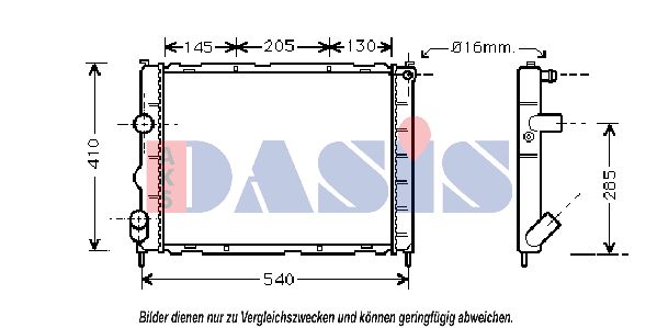 AKS DASIS Радиатор, охлаждение двигателя 181800N